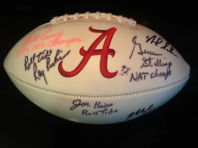 $1349 • Buy Alabama Football Signed By Nick Saban Perkins Stallings DuBose Fran Shula Kines!