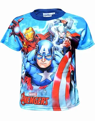 Boys T-Shirt Marvel Avengers Hulk Captain America Infinity War Top Tee Age 4-12 • £5.95