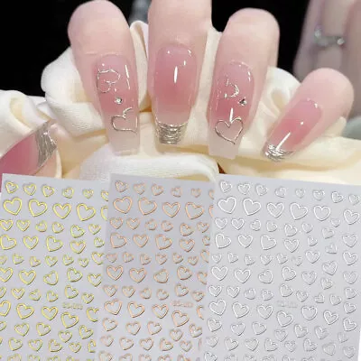 3D Empty Heart Sticker For Nail Gold Love For Nail Art Decoration Manicure Chic • $3.14