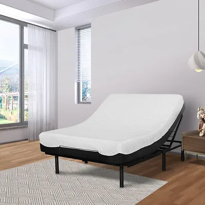 $399.99 • Buy Adjustable Bed Base - Hearth & Harbor Steel Bed Frame Head/Foot Incline & Remote