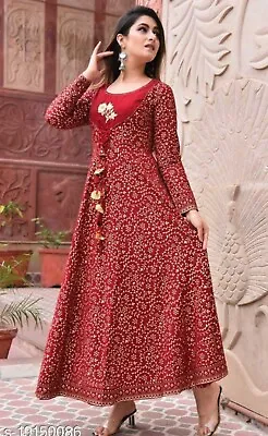 Women Designer Kurta Bollywood Anarkali Long Gown Indian Party Wear Kurti Dress • $21.99