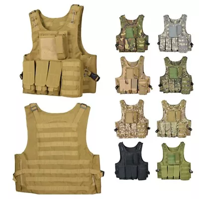 Military Tactical Vest Molle Combat Assault Plate Carrier Vest CS Field Battle • $45.92