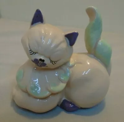 Kay Finch Cat Eyes Close California Pottery 3.25  Tall 3.25  Across Vintage • $22.99