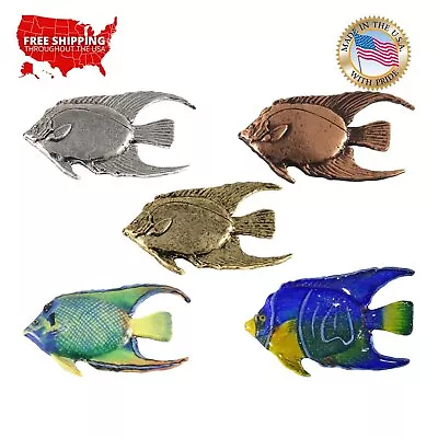 Creative Pewter Designs Queen Angelfish Lapel Pin Or Refrigerator Magnet S081 • $17.99