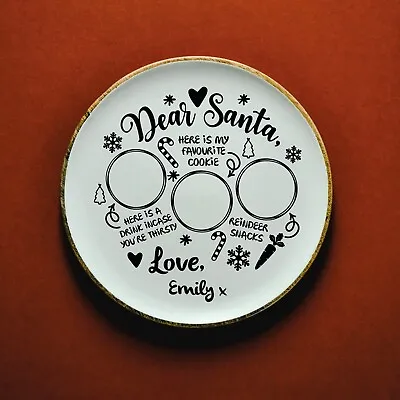 Christmas Eve Plate Decal For Santa And His Reindeer. Personalised With Name. • £4