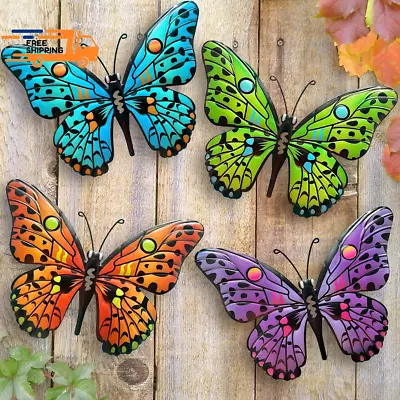 Metal Butterfly Wall Decor - 9.6  Outdoor Fence Wall Art Decor Hanging For Gard • $37.98