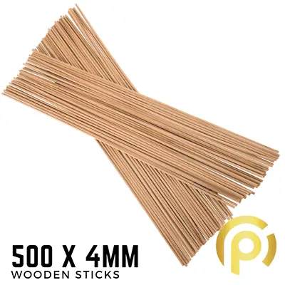 Oak Wooden Sticks Dowel 500mm X 4mm Wood Doweling FAST & FREE UK • $49.37