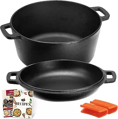 Lodge L8DD3 Cast Iron Double Dutch Oven 5-Quart • $61.99