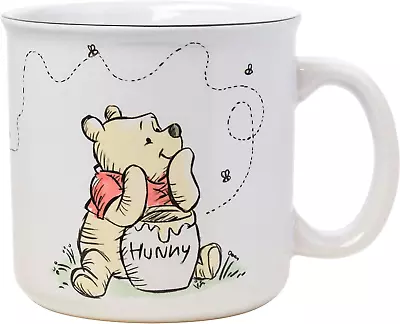 Silver Buffalo Winnie The Pooh But First Hunny Ceramic Camper Mug 20-Ounce White • $35.37