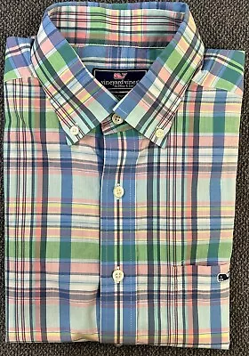 Vineyard Vines Classic Fit Tucker Shirt Men's Medium Summer Plaid • $21.97