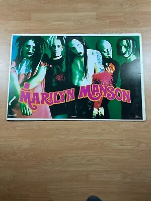 VINTAGE 1995 MARILYN MANSON POSTERS DOUBLE SIDED ON CARDBOARD 34x23  • $80