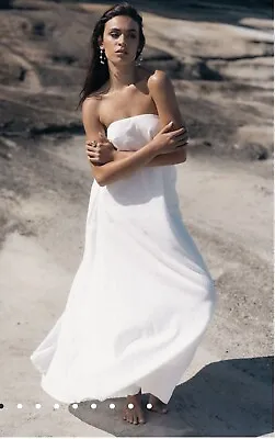 PETAL & PUP - White Lined Strapless Maxi  Dress Sz M Fit 12 BNWT RRP $109 • $55