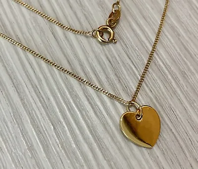 Gold Over Sterling Silver Heart Necklace Personalised Engraving Gift Box • £16.96