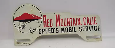 Vintage Red Mountain California Speeds Mobile Service Metal License Plate Topper • $238