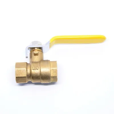 Brass Full Port Ball Valve 3/8 Female Npt Fip Fpt WOG Water Oil Gas Fuel Vacuum • $11.55