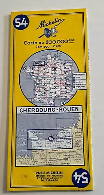 Michelin Map 54 CHERBOURG-ROUEN Map 1965 • $4.95