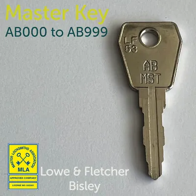 £4.95 • Buy Lowe And Fletcher AB Series Master Key AB000 To AB999 L&F Bisley Free P&P