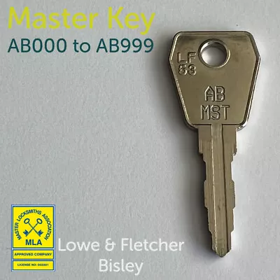 £4.95 • Buy Lowe And Fletcher AB Series Master Key AB000 To AB999 L&F Bisley Free P&P