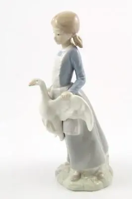 Nao Made In Spain For Lladro Porcelain Girl Holding White Goose/Duck Figurine • $39.95