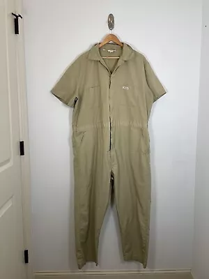 Vintage 1970s 80s Dickies Tan Jumpsuit Work Suit Size 50 Medium Mens • $19.99