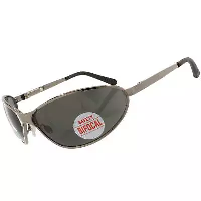 Barcelona Bifocal Magnifying Safety Glasses Gun Metal Frame • $29.95