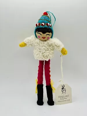 NWT French Knot Lindsay Mason Wool Felt Girl Ornament Christmas Nepal Handmade • £53.03