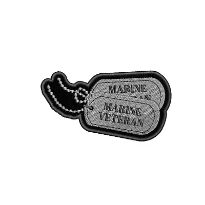 Marine Veteran Dog Tags Embroidered Patch Iron-On/Sew-On Badge Military Applique • $5.50