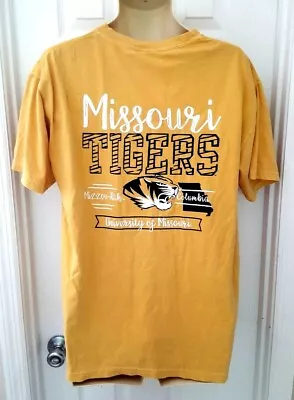 Missouri Tigers T Shirt Size Large Gold Front And Back Logos Columbia New  • $8.46