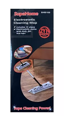 £10.75 • Buy Electrostatic Mop Dust Magnet Broom Hard Floor Wiper Cleaner Includes 10 Cloths