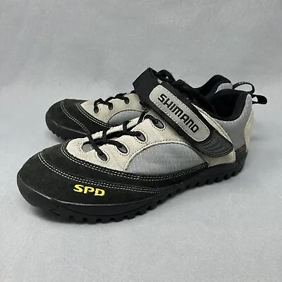 Shimano SPD Men's Mountain Bike Shoes Sneakers Gray Black SH-M037 Size 42 • $20.86