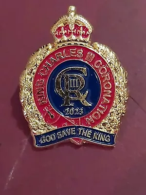 B/Charity Pin Badge KING CHARLES 111 CORONATION GOD SAVE THE KING • £3