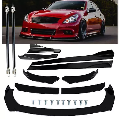 Front Splitter Bumper Lip Spoiler Body Strut Rods For Infiniti G37 Coupe Sedan • $59.99