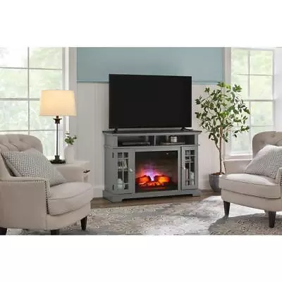 StyleWell Media Console Electric Fireplace TV Stand 47  Freestanding Gray/Brown • $411.10