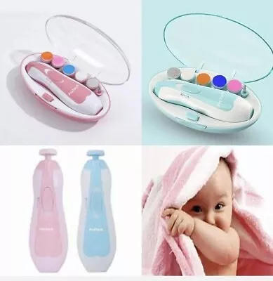 £8.99 • Buy Electric Baby Nail File Kit Clippers Trimmer Toddler Toes Trim Nails Polish Care