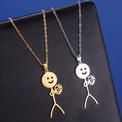 Volleyball Stickman Necklace For Women Men Fashion Stainless Steel Jewelry • $6.39