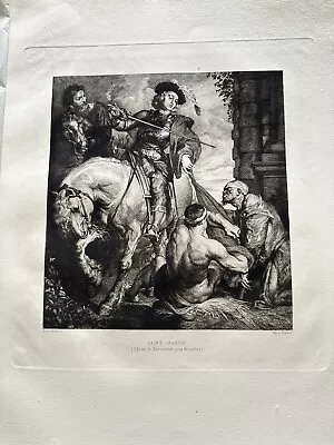 Guiffrey (Jules) Antoine Van Dyck Engraving  Church Of Seventhem Near Brussels • $50