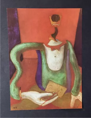 Max Ernst  Portrait M. Or The Letter   Mounted Offset Color Lithograph 1977 • $39.99