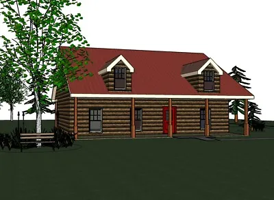 Blanche_1415G-2 Logs  3 Bed  / 2 Bath  2 Car Garage Future Upstairs PDF • $37.99