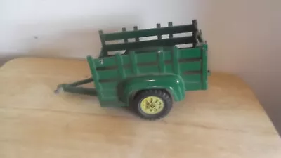 VTG 1960s Hubley Toy Stake Trailer Model #800 John Deere Green & Yellow Nice! • $24.99