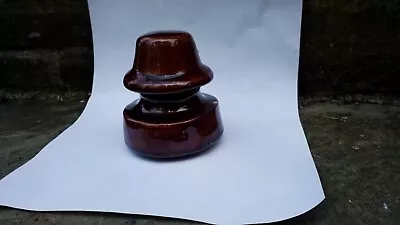 Vintage Brown Ceramic Insulator Unmarked About 3.50 Inches Tall • $13.70