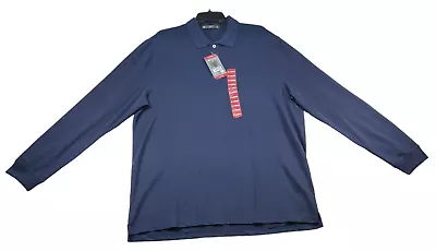 Members Mark Polo Shirt Mens Size XL Navy Blue Long Sleeve Stretch Casual New • $14.94