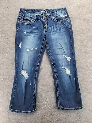 Vanity Jeans Womens Size 29 Cropped Tyler Distressed Low Rise 31x24  • $13.29