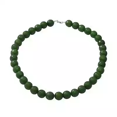 925 Sterling Silver Natural Chalcedony 12mm Beaded Necklace Women Size 18 Ct 500 • $18.49