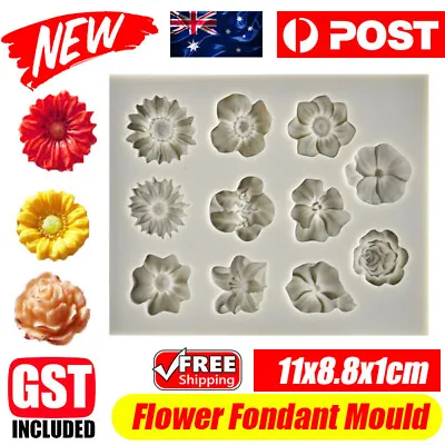 3D Flower Silicone Fondant Mould Cake Border Decor Baking Mold Sugarcraft DIY AU • $5.42