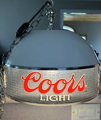 RARE Vintage COORS LIGHT Beer Poker Pool Table Recreation Hanging Light. See Pic • $175