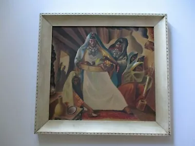 Antique Wpa Era Painting Mexican Ritual Ceremony Icon Madonna Modernism Iconic • $2750