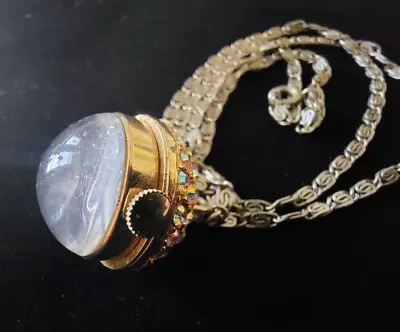 Vintage Sheffield Pendant Watch Jeweled Acorn Gold Tone Swiss ASIS Untested • $39.99