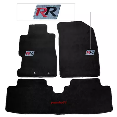 For 01-05 Honda Civic 4Dr 2Dr Black Floor Mats Nylon Car Carpets W/ Red Black RR • $57.99