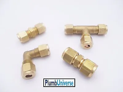 £2.75 • Buy 6mm Brass Compression Straight, Reducer, Elbow, And Tee Brass Fittings New