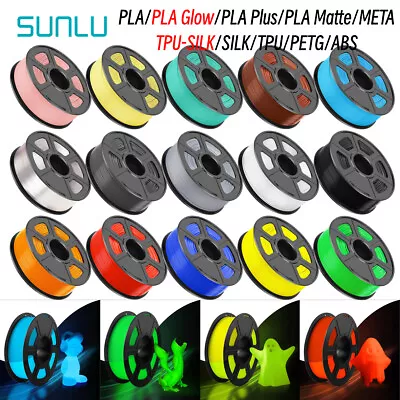 SUNLU 1.75mm PLA Matte META PLA+ PETG SILK ABS 1KG TPU500G Filament • £16.50